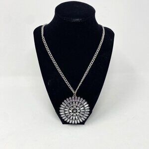 NWT Lake Shore Drive Art Deco Rhinestone Circle Sunburst Pendant